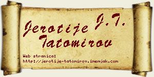 Jerotije Tatomirov vizit kartica